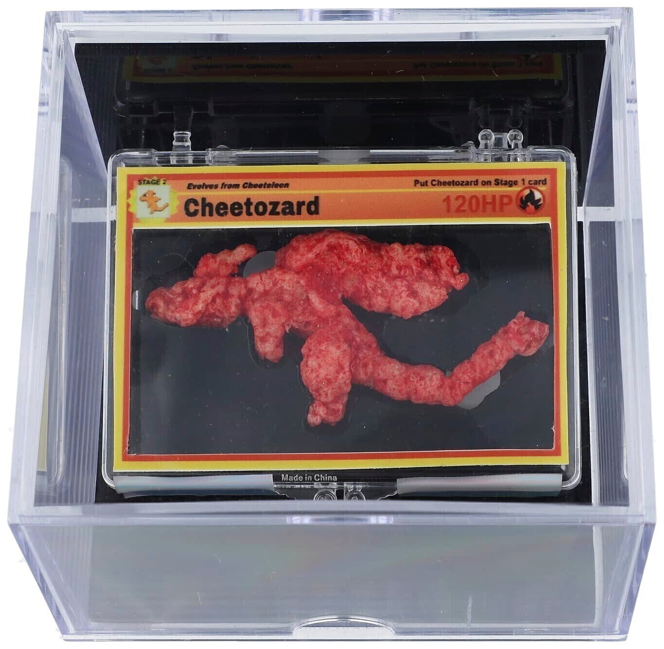 Esta foto sin fecha facilitada por Goldin Auctions muestra un Cheeto con forma del Pokémon Charizard que se ha subastado por 87.840 dólares. (Goldin Auctionsvia AP)