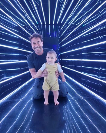 Con su nieto Félix. "El