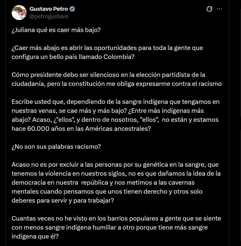 Gustavo Petro - crédito @petrogustavo/X
