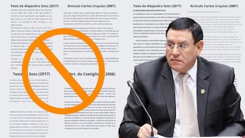 Presidente del Congreso delante de páginas copiadas