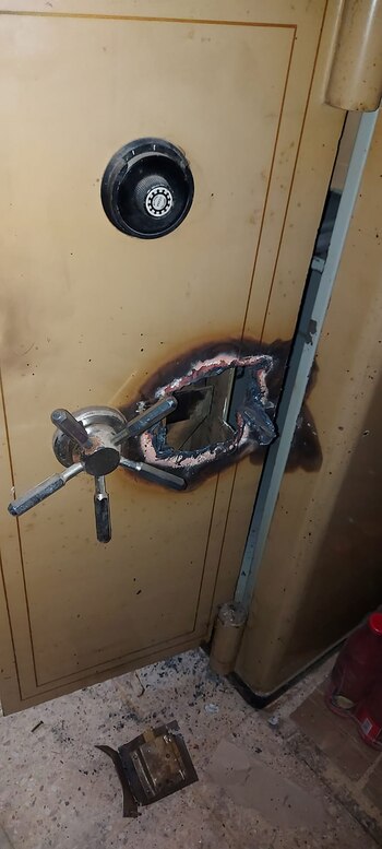 Así quedó la caja donde