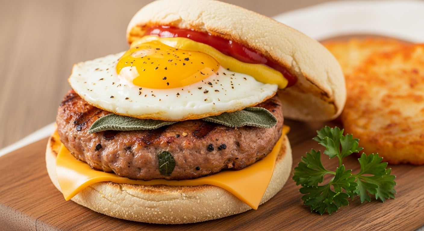 La hamburguesa de salchicha de cerdo aporta una carga alta de grasas saturadas en una sola porción. (Imagen Ilustrativa Infobae)