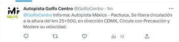 La autopista México-Pachuca se reabre