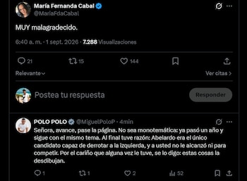 María Fernanda Cabal replicó el mensaje de Orlando Ladeutt y sostuvo que Miguel Polo Polo fue desleal en una relación política que se extendió por varios años - crédito X