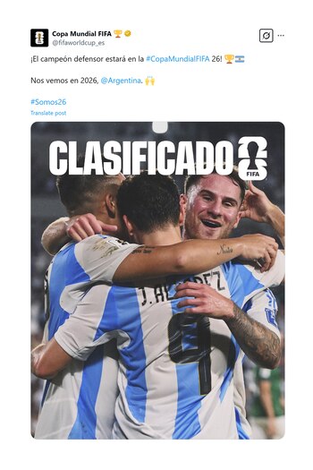 La felicitación de la FIFA
