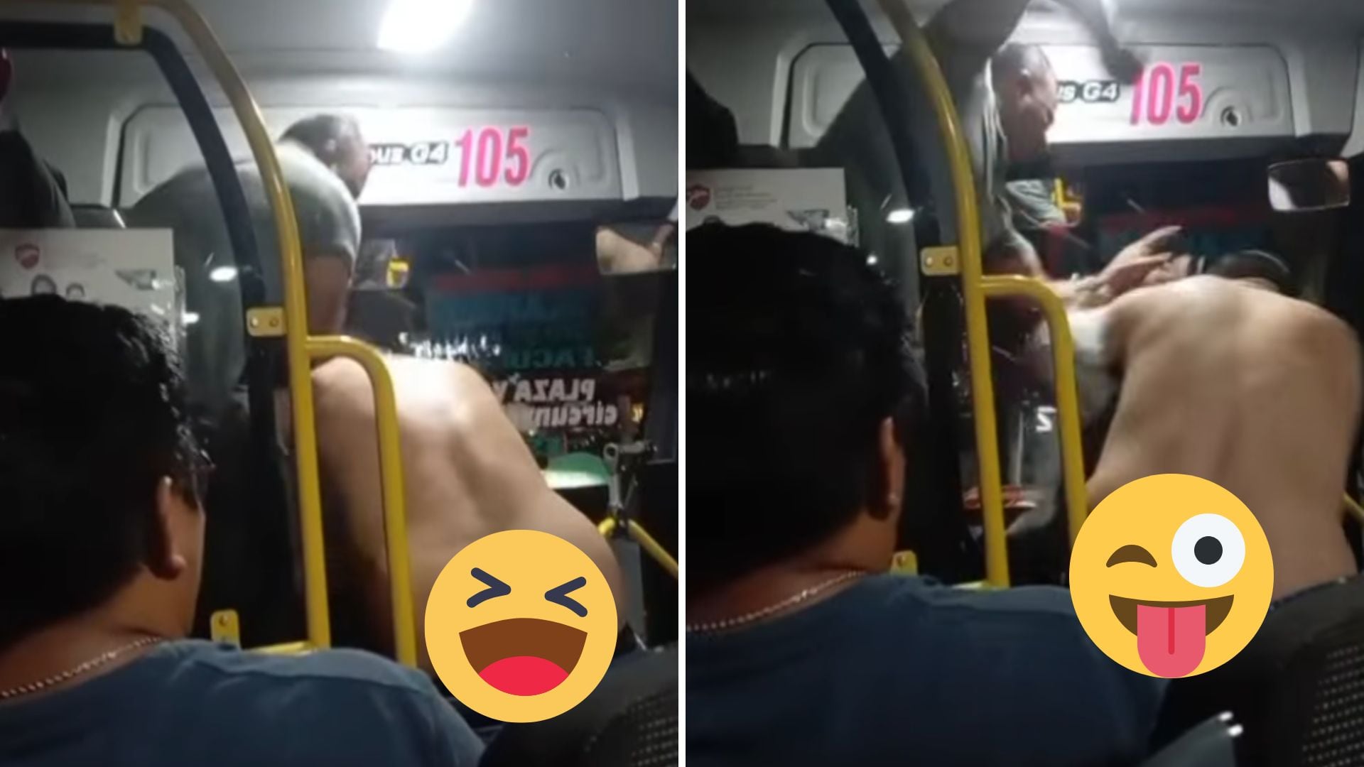 Choferes se agarran a golpes por el pasaje en Veracruz y uno termina casi desnudo frente a los pasajeros