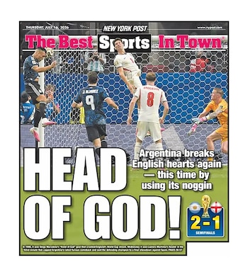 Portadas diarios del mundo Argentina vs Inglaterra