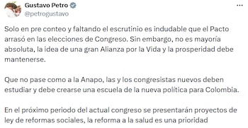 Mensagem emitida pelo presidente