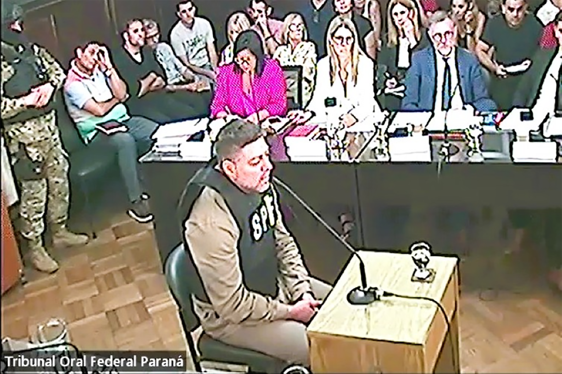 El imputado Airaldi declarando ante el TOF de Paraná