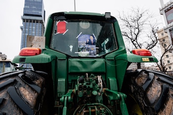Un tractor durante una concentración