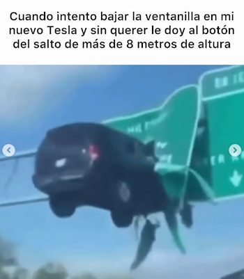 Los usuarios de las redes sociales se burlaron de la capacidad de "volar" del nuevo Tesla. (IG)