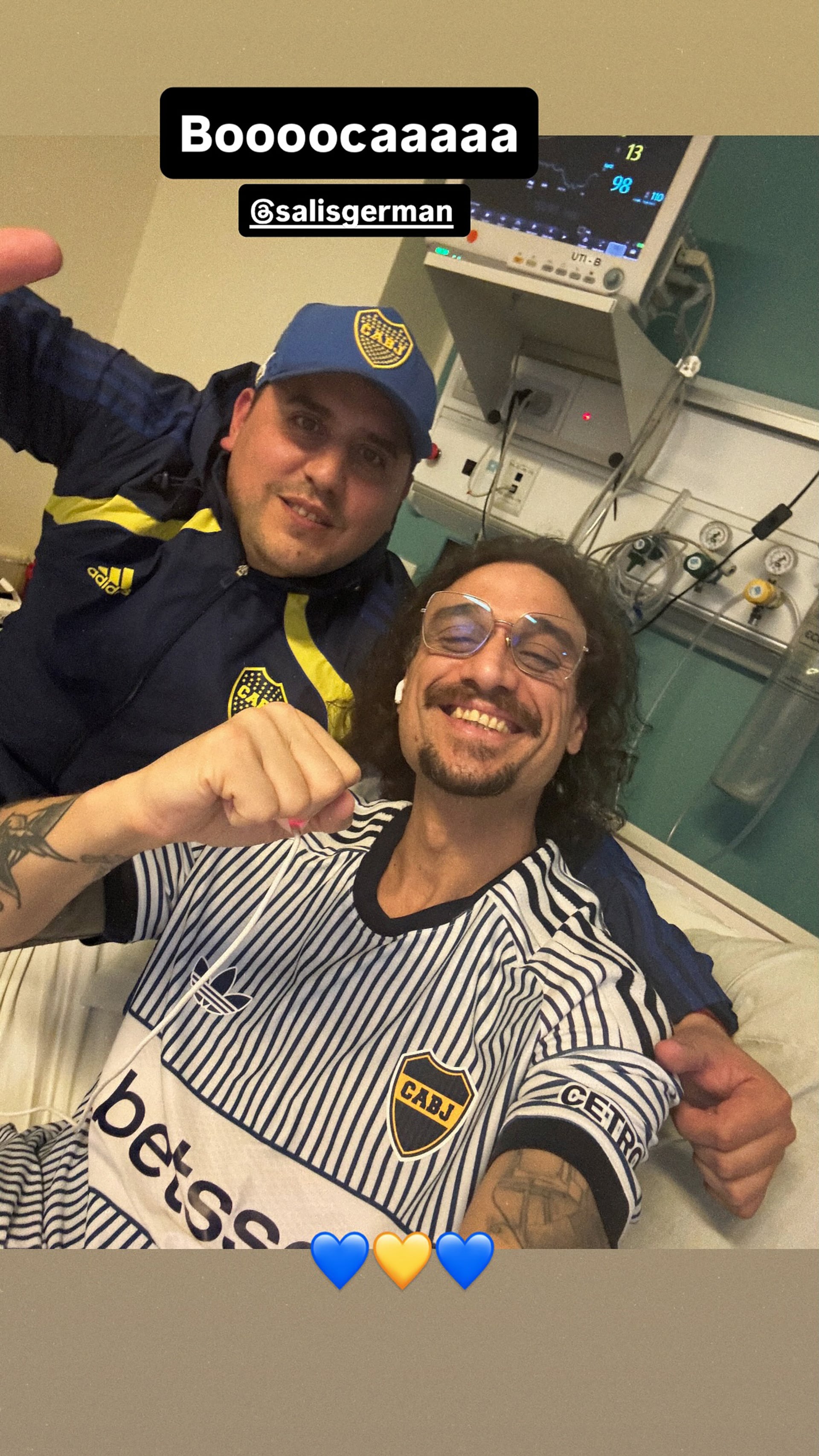 Daniel Osvaldo, feliz por el pase a la final de Boca Juniors