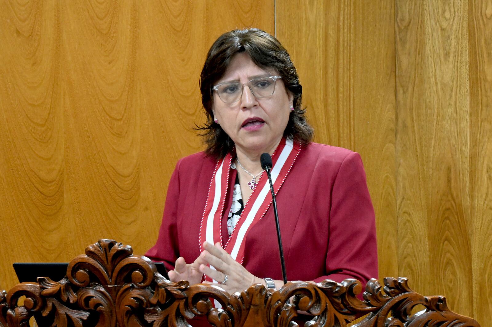 Delia Espinoza Valenzuela fue denunciada por presunto abuso de autoridad en el marco de una investigación contra el exministro Juan José Santiváñez. (Gob.pe)