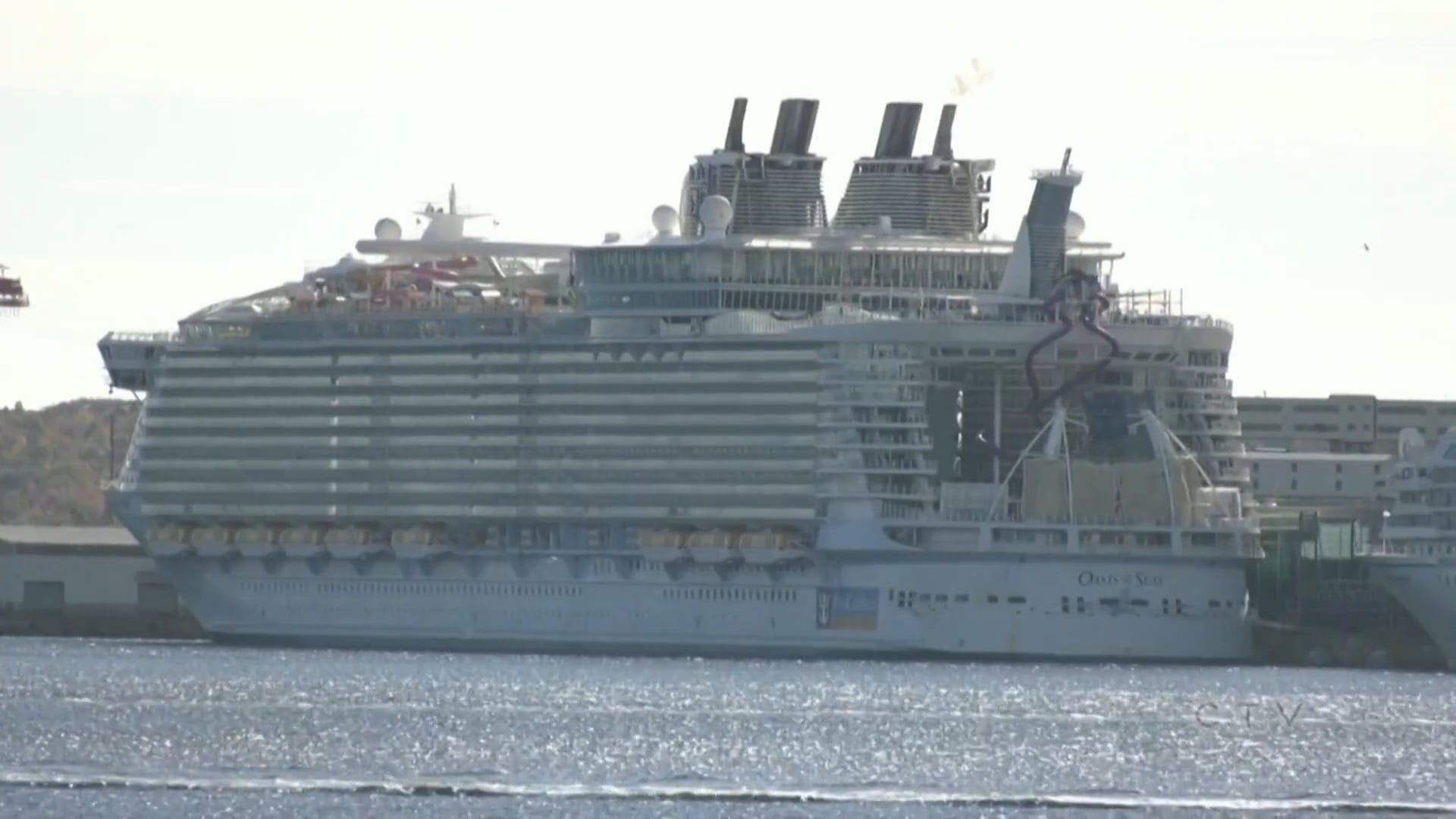 Royal Caribbean notificó la modificación del itinerario a más de 5.000 pasajeros la noche previa a la salida desde Nueva Jersey (Captura de video: CTV News).