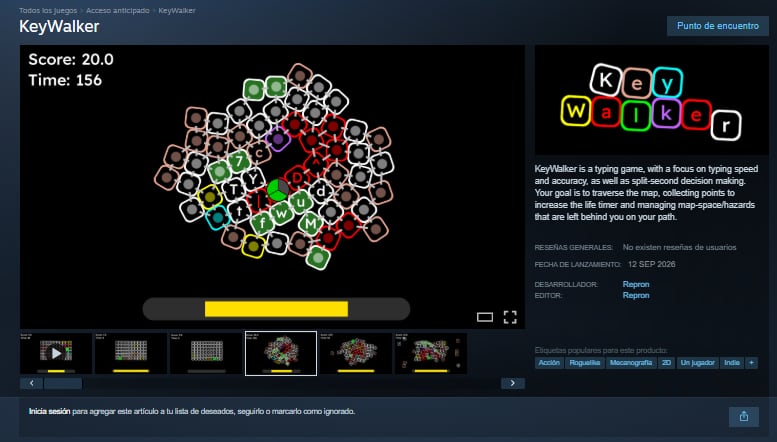 La lista incluye juegos de exploración, plataformas, acción, disparos en primera persona, novela visual, roguelike y mecanografía. (Steam)