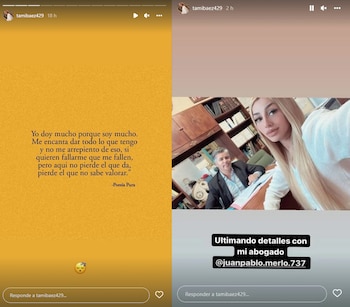 Los posteos de Tamara Báez