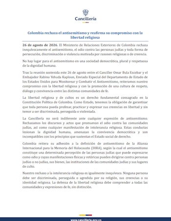 Cancillería - crédito Cancillería