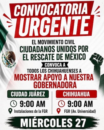 Convocan marcha para respaldar a Maru Campos. (Imagen: redes sociales)