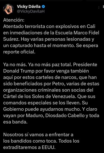 Tras el atentado en Cali,