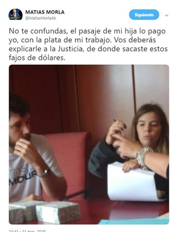 La foto que posteó Matías Morla en su cuenta de Twitter