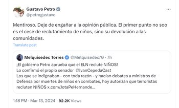 Gustavo Petro desmintió que se