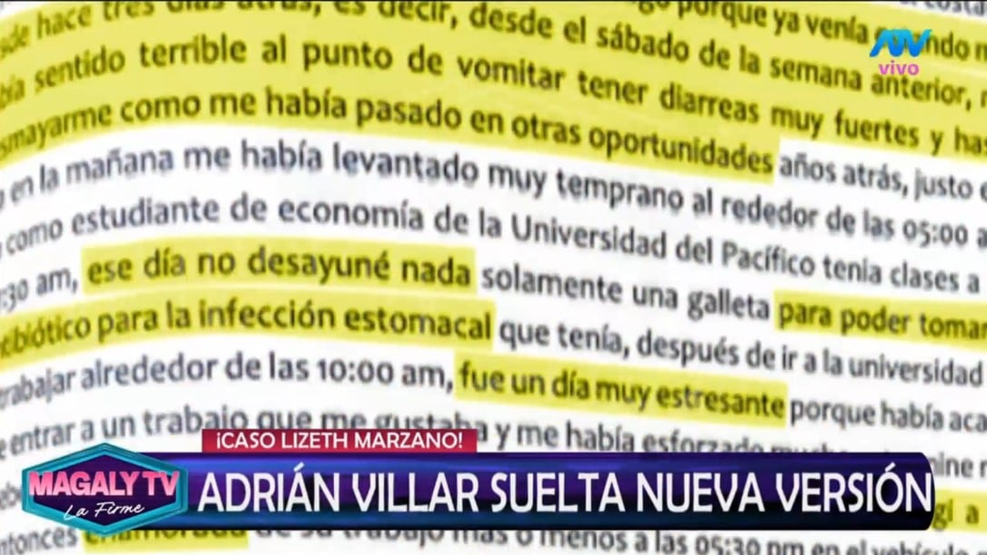 Familia de Lizeth Marzano cuestiona nueva versión de Adrián Villar y espera decisión clave en noviembre. Captura: Magaly TV La Firme.