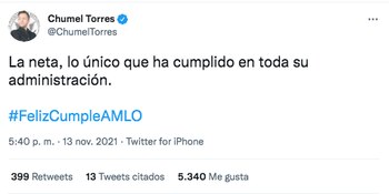 Chumel felicitó a AMLO por