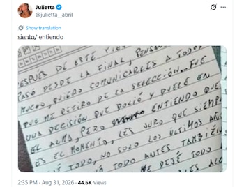 El debate sobre el tachón de Messi en su carta