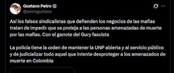 Gustavo Petro - crédito @petrogustavo/X