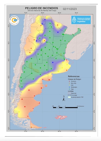 Mapa del peligro de incendios