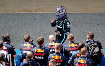 Lewis Hamilton celebra su victoria