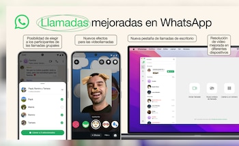 Las nuevas funciones para videollamadas en WhatsApp se encuentran disponibles en iOS y Android. (WhatsApp)