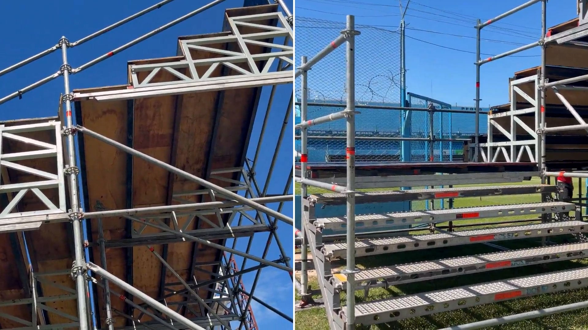 Así quedaron las tribunas tubulares