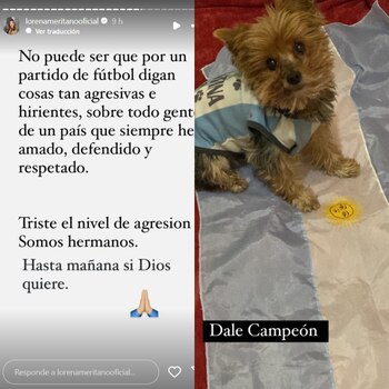 Lorena Meritano pidió Paz en