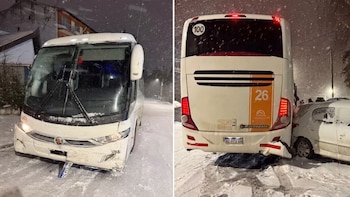 Bariloche: un colectivo que llevaba 48 estudiantes derrapó en una calle congelada y chocó siete autos