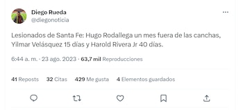 El delantero se lesionó durante