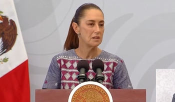 Sheinbaum dio su conferencia de prensa matutinaen el Centro Cultural del México Contemporáneo. (Impresión de pantalla video)