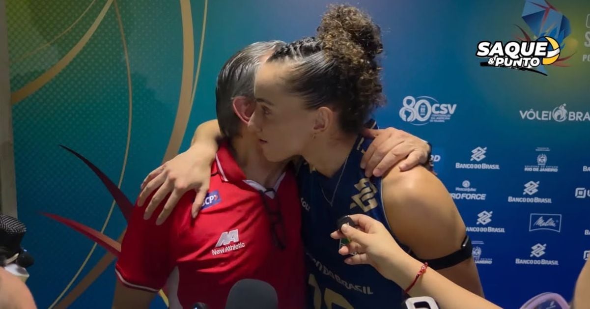 El abrazo entre Antonio Rizola y Gabi Guimarães.