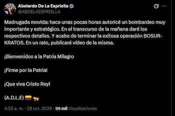 El mandatario siguió el desarrollo de la operación Bosur-Kratos en tiempo real desde la central de la Policía Metropolitana - crédito @ABDELAESPRIELLA/X