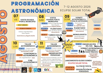 Programación de actividades en Paredes de Nava en torno al eclipse total de sol. (AstroParedes)