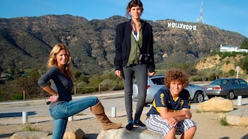 Flavia Palmiero con sus hijos