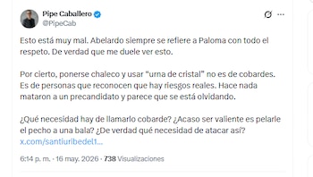 El abogado Felipe Caballero cuestionó a Paloma Valencia por criticar las medidas de seguridad adoptadas por Abelardo de la Espriella - crédito @PipeCab/X