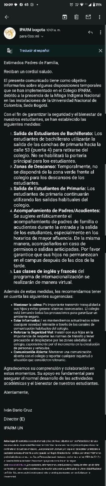 Correo a padres de familia