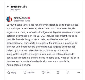 El mensaje de Donald Trump