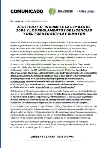 La Asociación Colombina de Futbolistas