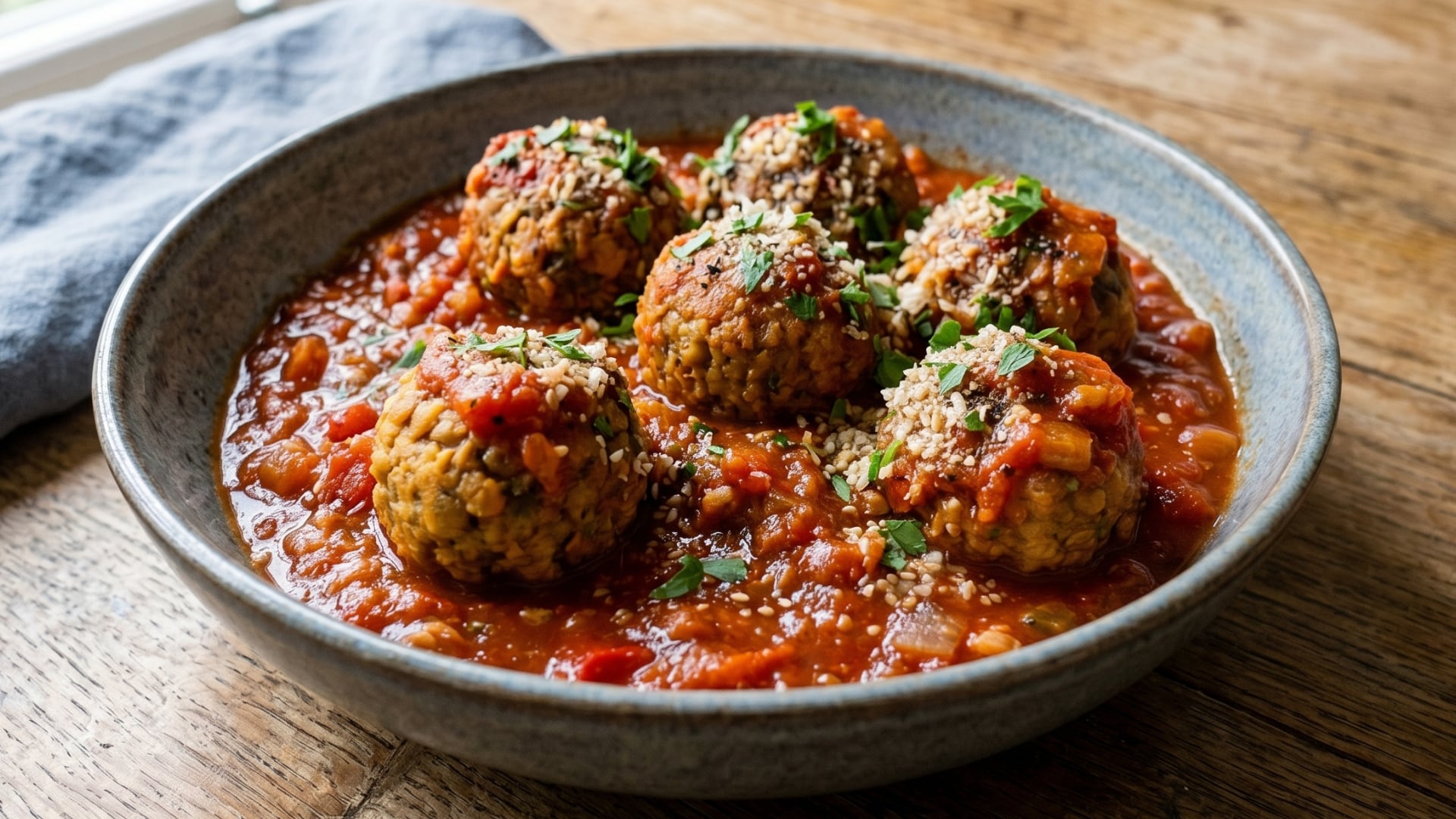 Las albóndigas de lentejas, tiernas y llenas de sabor a legumbres y especias, se presentan como una opción vegetariana exquisita que cautiva a todos los amantes de la buena cocina. (Gemini)