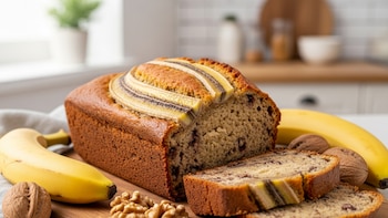 Receta de budín de banana y nueces, rápida y fácil