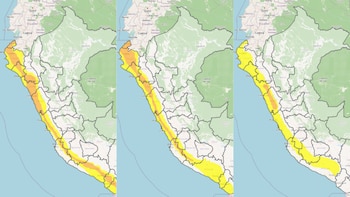 Senamhi emite alerta naranja por incremento de temperatura diurna en costa y sierra de 14 regiones del país. (Foto composición: Infobae Perú/Senamhi)