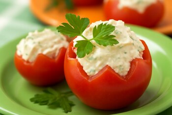 Tomates rellenos fríos con queso