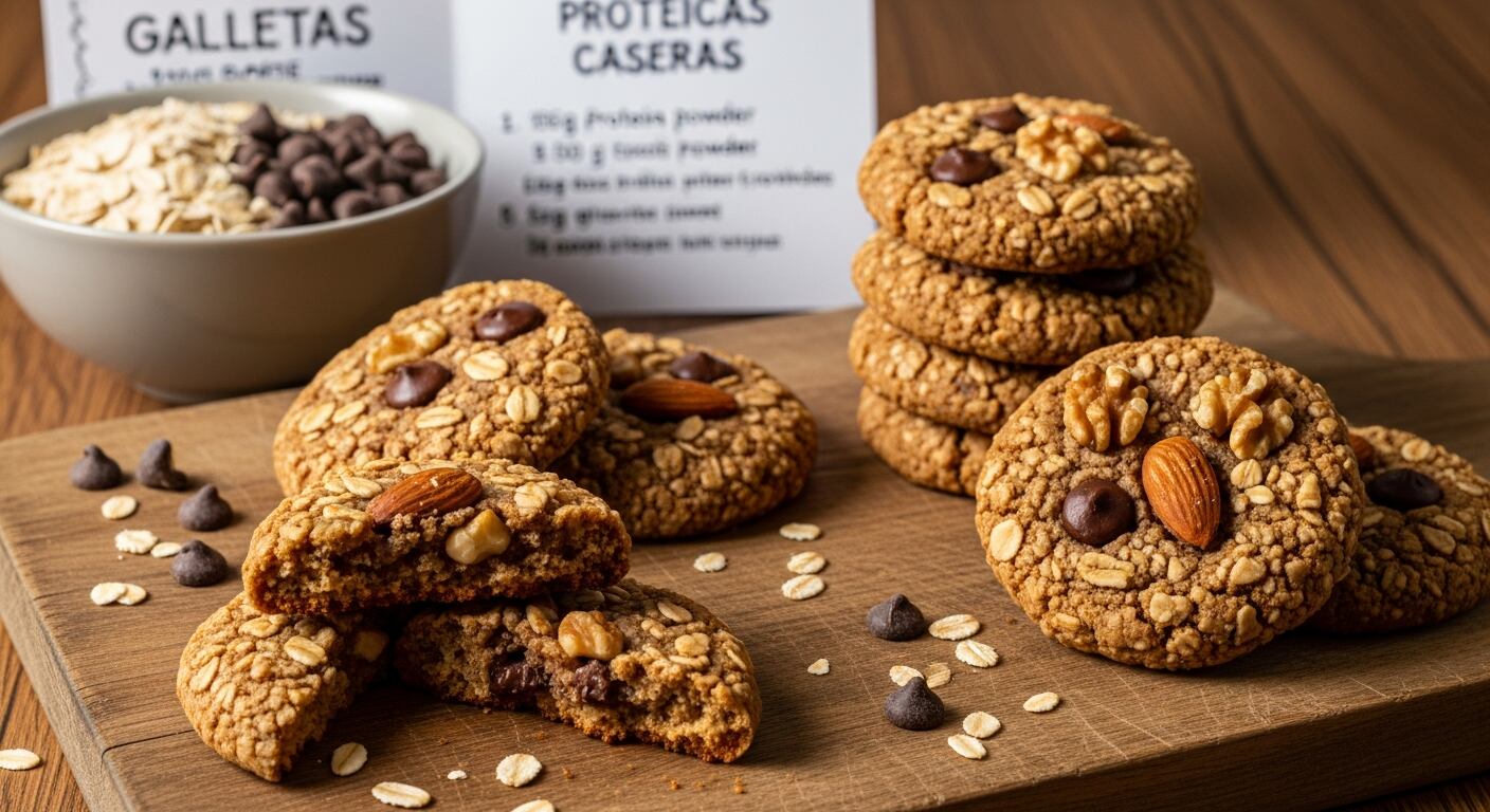 La receta de galletas proteicas permite personalizar ingredientes y toppings como chocolate, nueces o frutas secas para intensificar el sabor. - (Imagen Ilustrativa Infobae)